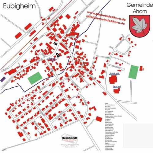 Schematischer Plan der Ortschaft Eubigheim mit Straßen
