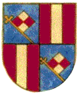 Wappen von Hohenstadt als viergeteiltes Schild. Links unten und rechts oben rot-weiße Streifen, links oben und rechts unten rot-weiße Fahne auf blauem Hintergrund